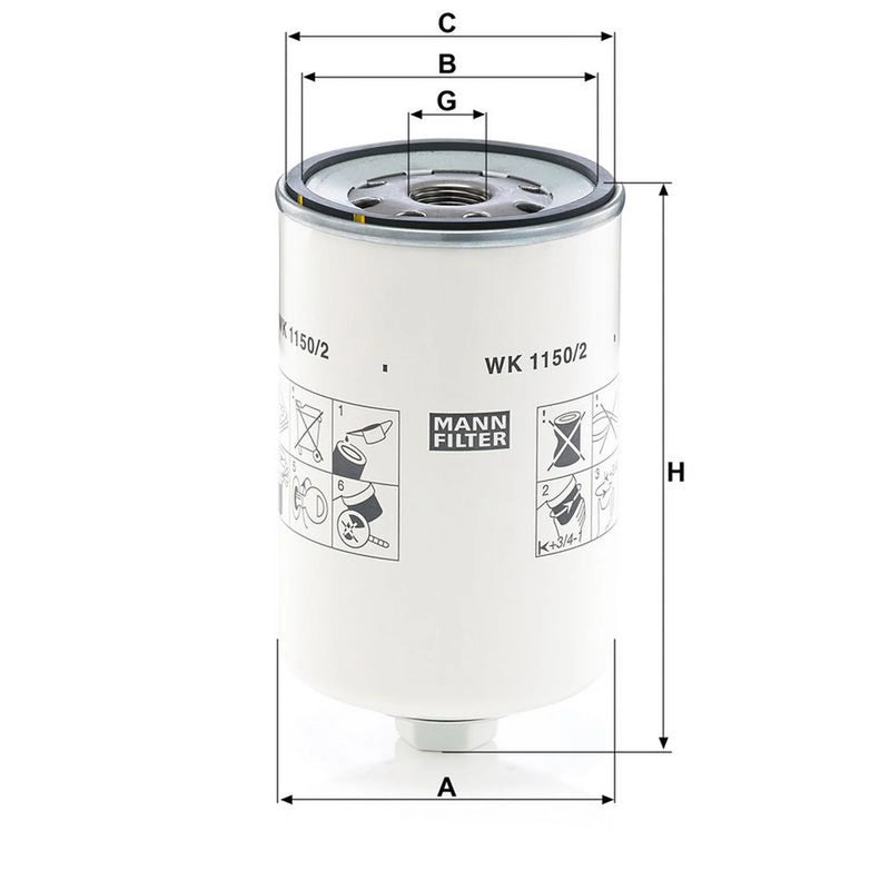 MANN-FILTER Fuel Filter Element WK 1150/2