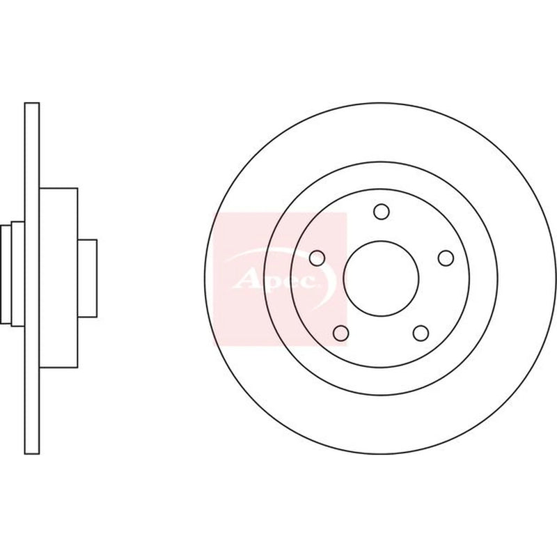 Apec 2 x Solid Rear Brake Discs DSK2680-x2
