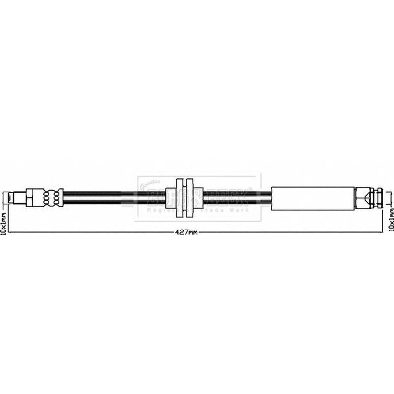 Borg & Beck Brake Hydraulic Hose Line Front Right BBH8537