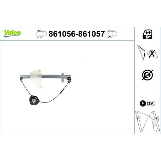 Valeo Electric Window Regulator Lifter Left Rear 861056