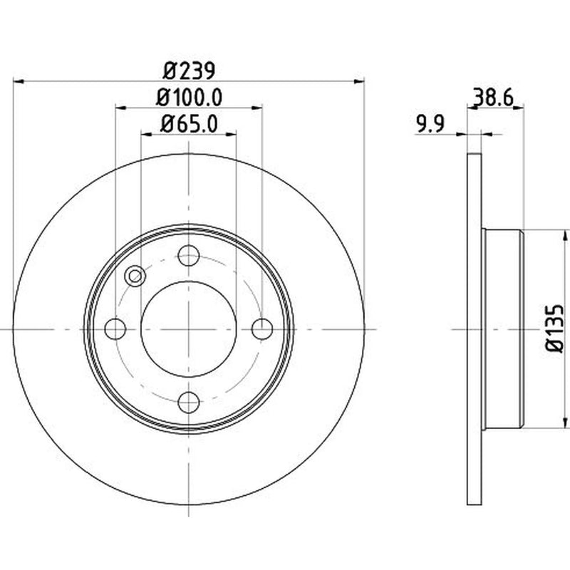 Mintex 2 x Solid Front Brake Discs MDC247-x2