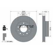 Textar 2 x Vented Front Brake Discs 92157303-x2