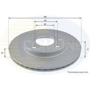 Comline 2 x Vented Front Brake Discs ADC2808V-x2