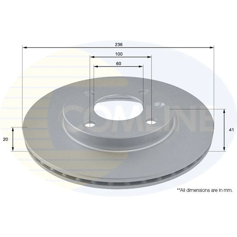 Comline 2 x Vented Front Brake Discs ADC2808V-x2