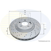 Comline 2 x Perforated/Vented Front Brake Discs ADC2810V-x2