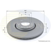 Comline 2 x Vented Front Brake Discs ADC1579V-x2