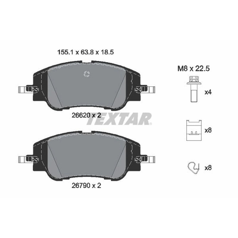 Textar Front Brake Pad Set 2662001