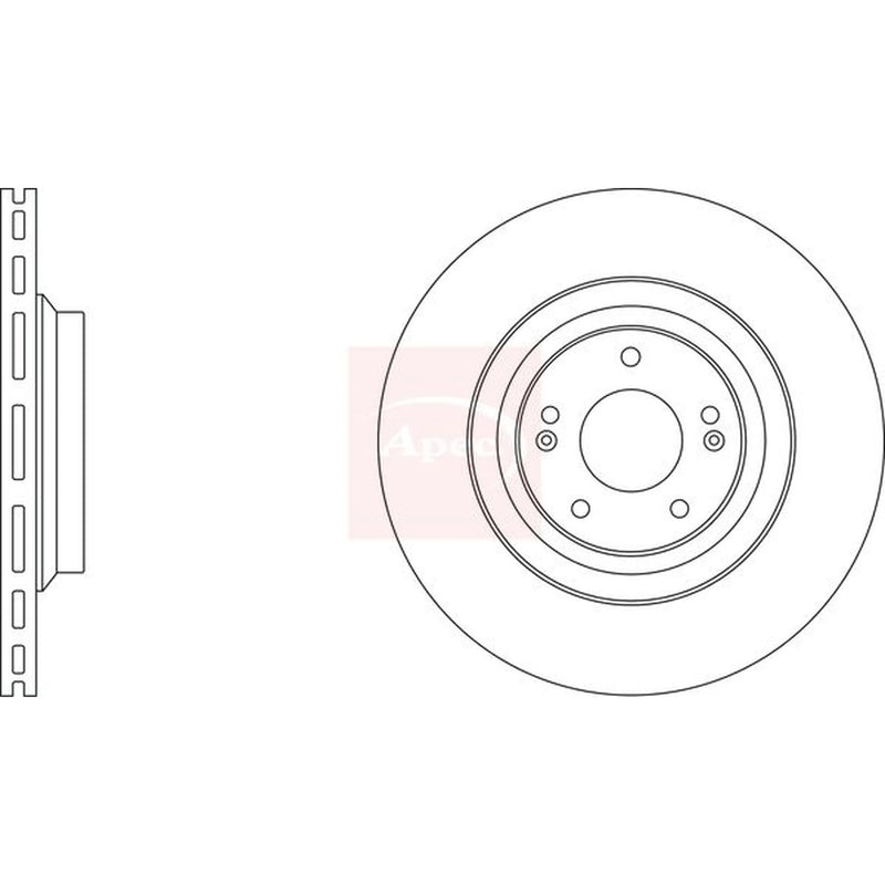 Apec 2 x Vented Front Brake Discs DSK3473-x2
