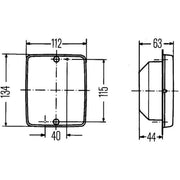 Hella Rear Fog Light Lamp Unit Right 2NE 003 236-301