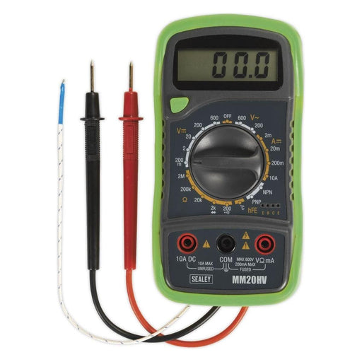 Sealey Digital Multimeter 8-Function with Thermocouple Hi-Vis mm20HV Sealey  - Town Parts