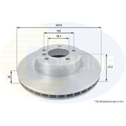 Comline 2 x Vented Front Brake Discs ADC1738V-x2