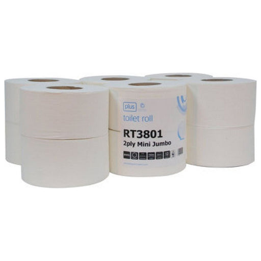 Jangro Mini Jumbo Toilet Rolls (Pack of 12) for High Traffic Washrooms - Jangro - Van Life Living