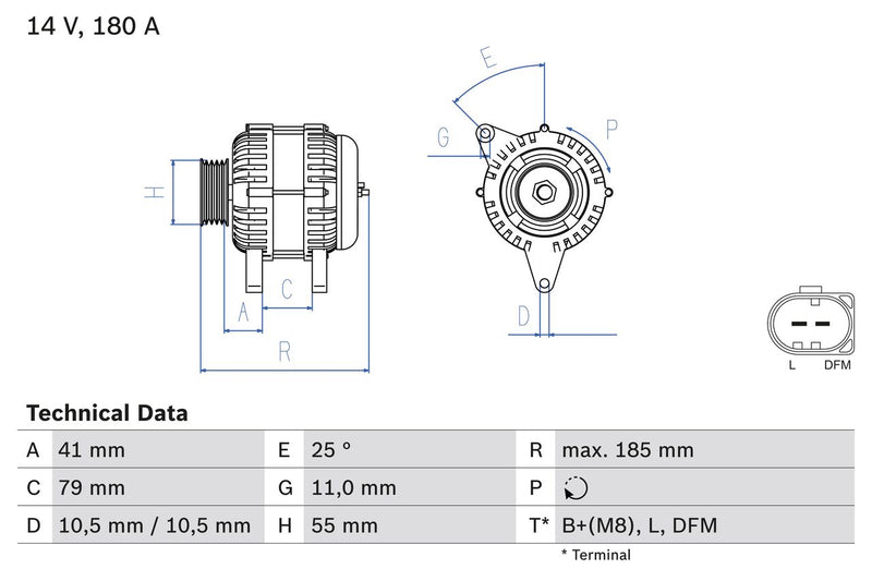 Bosch Car Alternator 12V 0986083940