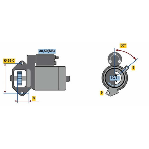 Bosch Starter Motor 12V 1.8kW 10 Teeth 0 986 022 670