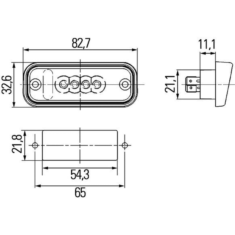 Hella Licence Plate Light / Lamp Upper LED 2KA 010 278-311