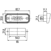 Hella Licence Plate Light / Lamp Upper LED 2KA 010 278-011