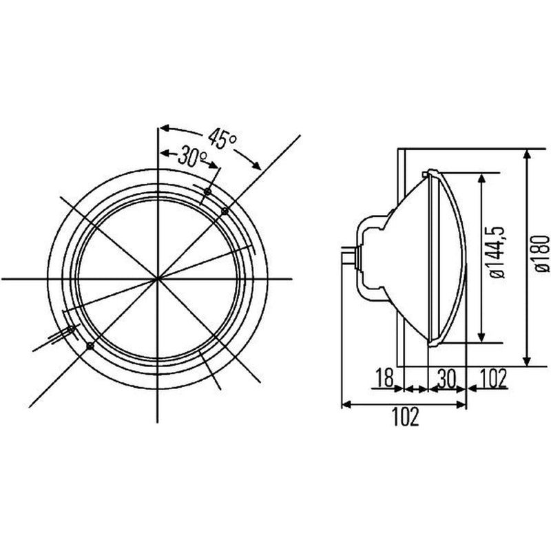 Hella Headlight Headlamp R2 (Bilux) Left 1A3 003 370-041
