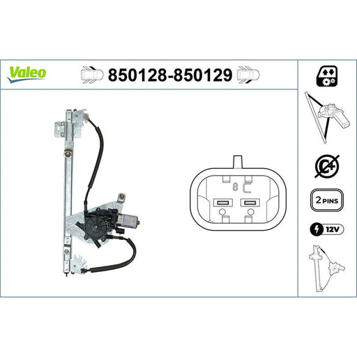 Valeo Electric Window Regulator Lifter Left Front 850128