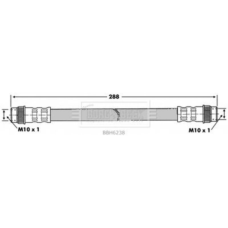 Borg & Beck Brake Hydraulic Hose Line Rear Right BBH6238