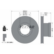 Textar 2 x Internally Vented Front Brake Discs 93187700-x2