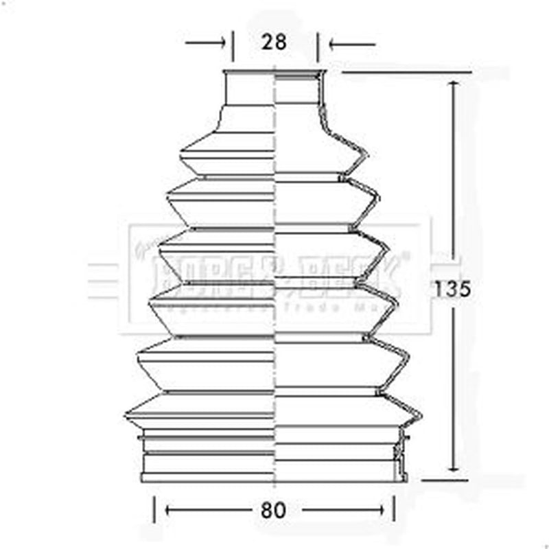 Borg & Beck Drive Shaft Bellow Kit Wheel Side Thermoplast BCB2296