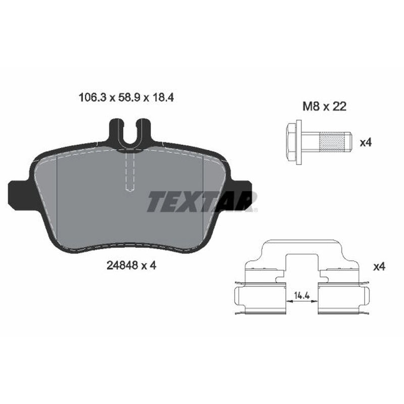 Textar Rear Brake Pad Set 2484801
