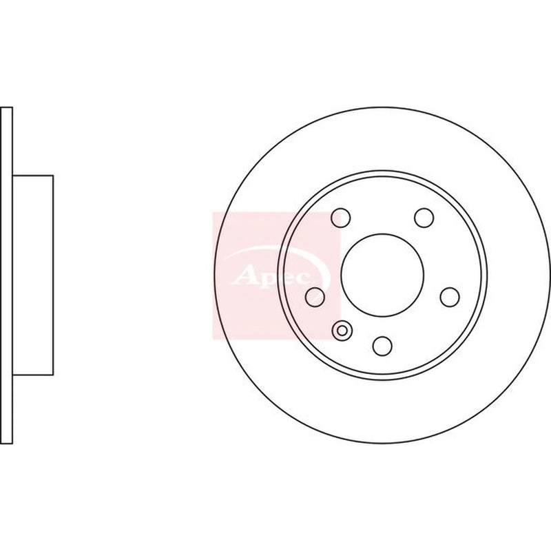 Apec 2 x Solid Rear Brake Discs DSK806-x2