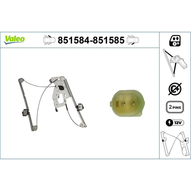 Valeo Electric Window Regulator Lifter Left Front 851584