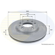 Comline 2 x Vented Front Brake Discs ADC0445V-x2