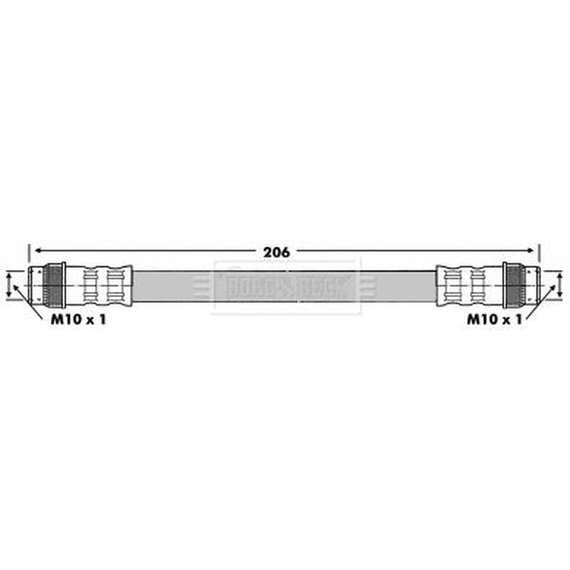 Borg & Beck Brake Hydraulic Hose Line Rear Right BBH6274