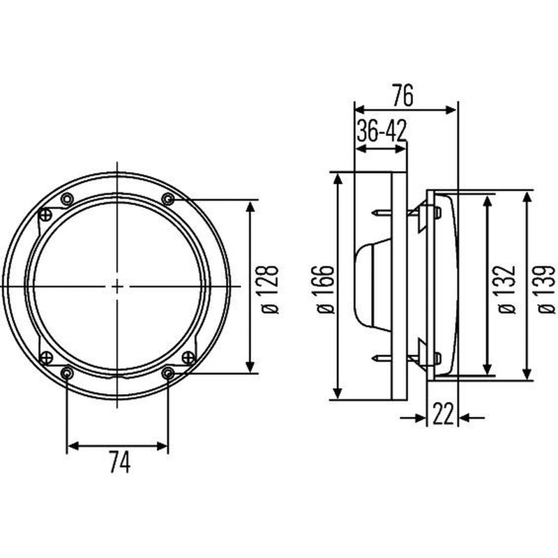 Hella Headlight Headlamp H4 Left 1A3 996 162-071