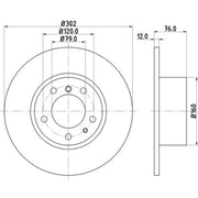 Mintex 2 x Solid Front Brake Discs MDC480
