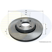 Comline 2 x Vented Front Brake Discs ADC1218V-x2