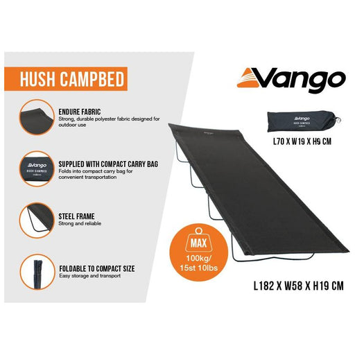 Compact Folding Camping Bed Vango Hush Campbed 4 Leg Camp Bed - Vango - Van Life Living