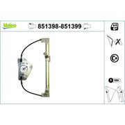 Valeo Electric Window Regulator Lifter Right Rear 851399