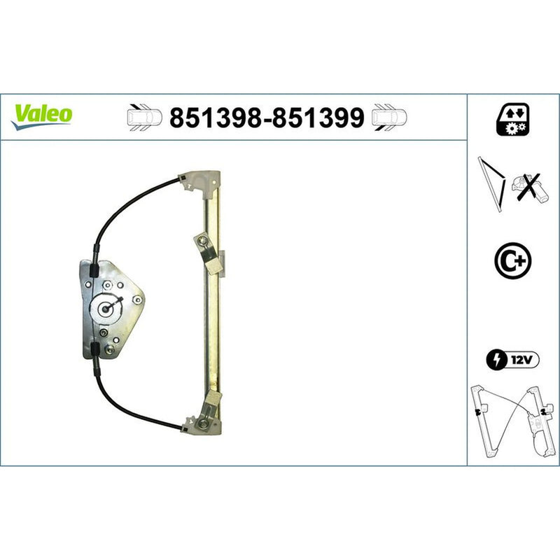 Valeo Electric Window Regulator Lifter Right Rear 851399