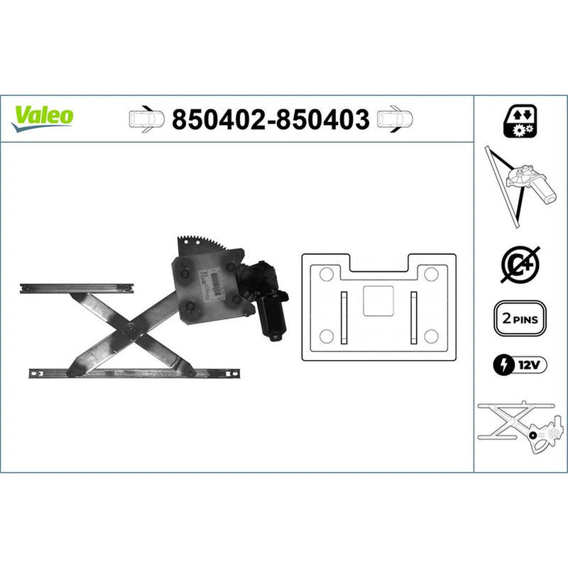 Valeo Electric Window Regulator Lifter 850402