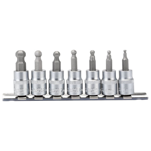 Draper Ball-end Hex. Socket Bit Set, 3/8" Sq. Dr., 48mm (7 Piece) 16296 Draper  - Town Parts