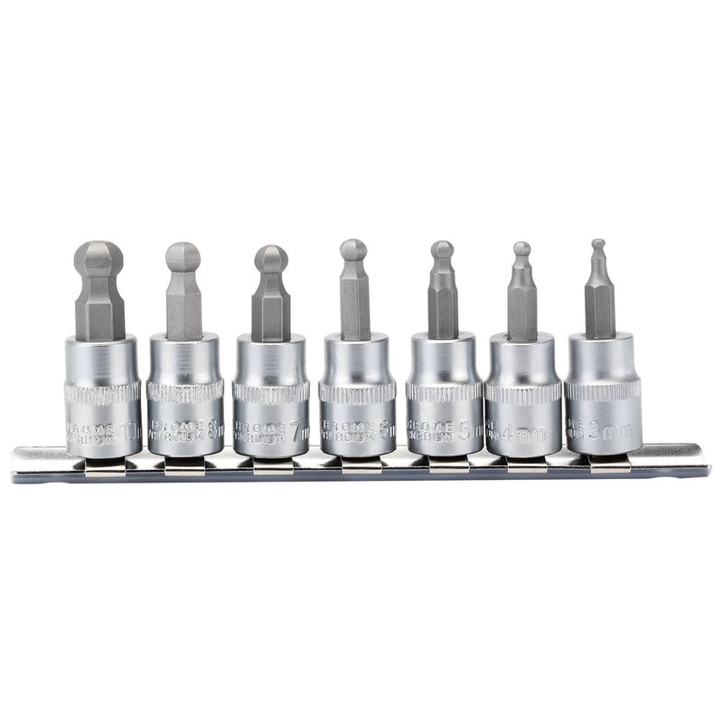 Draper Ball-end Hex. Socket Bit Set, 3/8" Sq. Dr., 48mm (7 Piece) 16296 Draper  - Town Parts