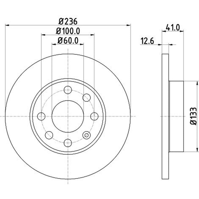 Mintex Mintex Front Brake Disc Kit solid 236mm MDK0157