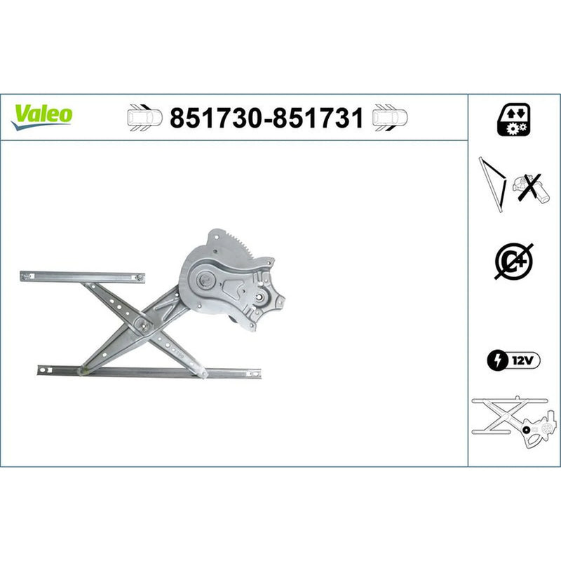 Valeo Electric Window Regulator Lifter Right Front 851731