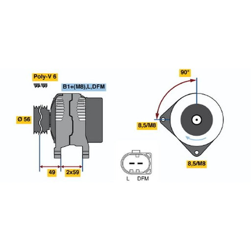 Bosch Car Alternator 12V 0 986 042 600