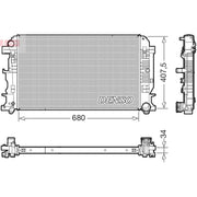 Denso Engine Radiator fits Mercedes-Benz Sprinter 3,5-T 2006-2021