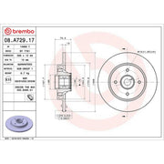 Brembo 2 x Solid Rear Brake Discs 08.A729.17-x2