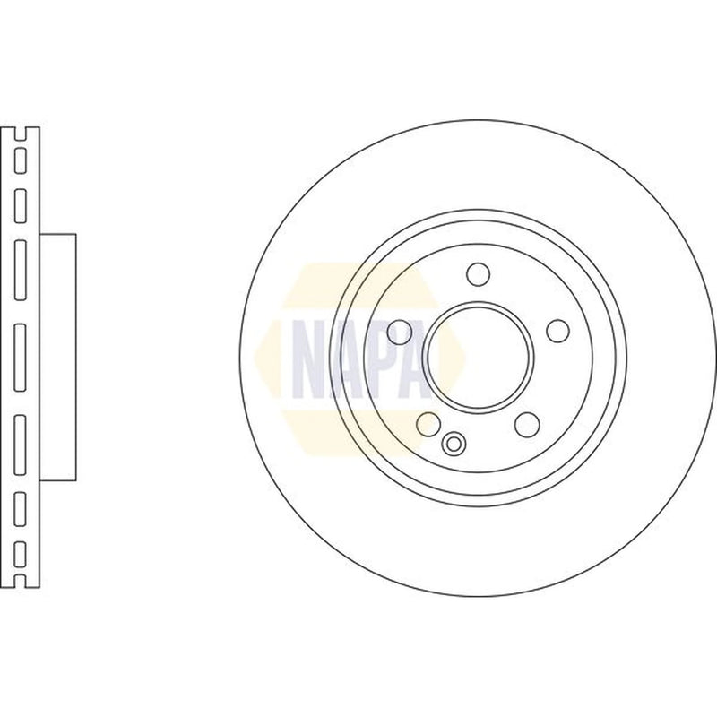 NAPA 2 x Vented Front Brake Discs NBD5881-x2