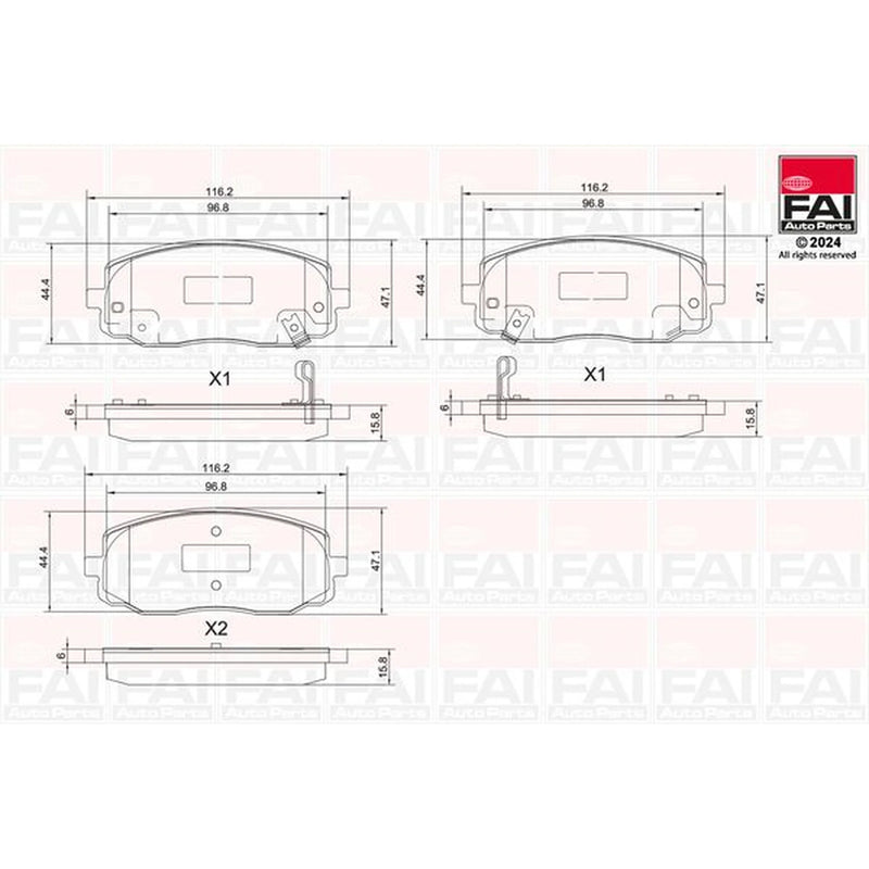 FAI Front Brake Pad Set BP155