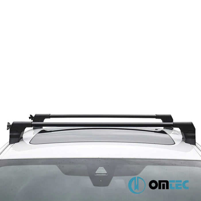 Aluminium Roof Bars Rack Black fits Volkswagen Caddy 2003-2020 2K - Omtec - Van Life Living