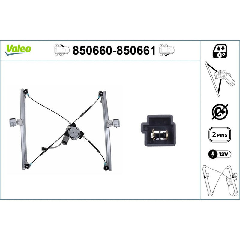 Valeo Electric Window Regulator Lifter Right Front 850661