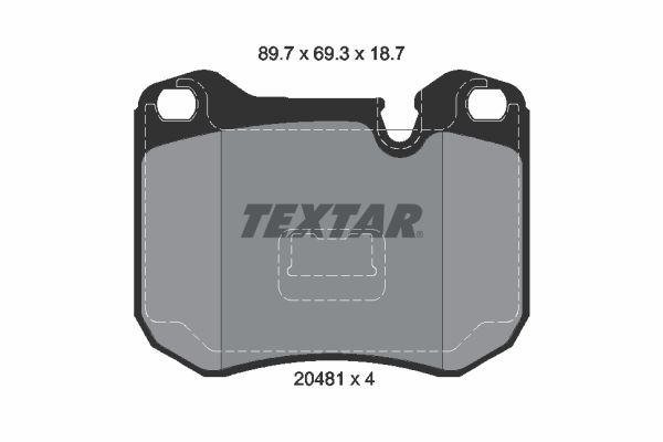 Textar Brake Pad Set Front 89.7mm x 69.3mm x 18.7mm 2048102