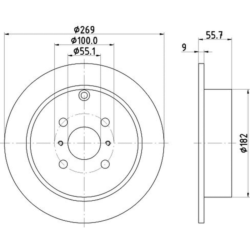 Mintex 2 x Solid Rear Brake Discs MDC1655-x2